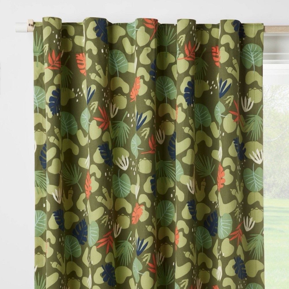 Pillowfort Dinosaur Kids Blackout Window Curtain Panel 42" x 84" New